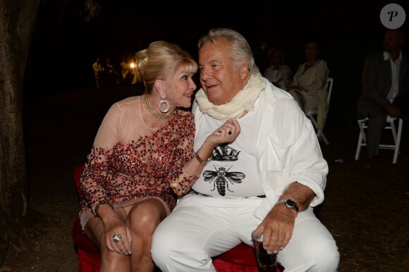 Exclusif - Ivana Trump et Massimo Gargia - Massimo Gargia fête son anniversaire (75 ans) chez Christophe Leroy aux Moulins de Ramatuelle, le 20 août 2015. 