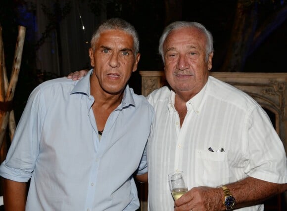 Exclusif - Samy Naceri et Marcel Campion - Massimo Gargia fête son anniversaire (75 ans) chez Christophe Leroy aux Moulins de Ramatuelle, le 20 août 2015. 