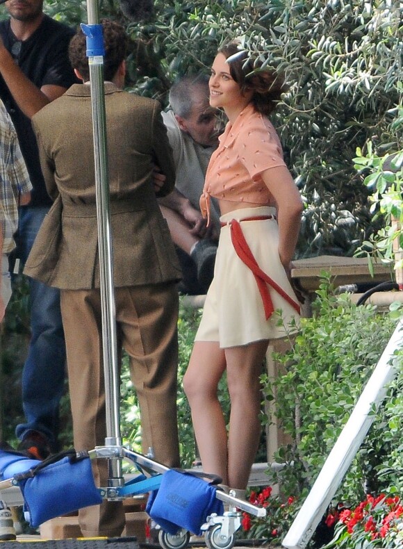 Kristen Stewart sur le tournage du nouveau film de Woody Allen le 21 août 2015.