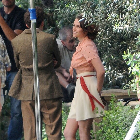 Kristen Stewart sur le tournage du nouveau film de Woody Allen le 21 août 2015.