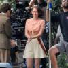 Kristen Stewart sur le tournage du nouveau film de Woody Allen le 21 août 2015.