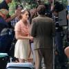 Kristen Stewart et Jesse Eisenberg sur le tournage du nouveau film de Woody Allen le 21 août 2015.