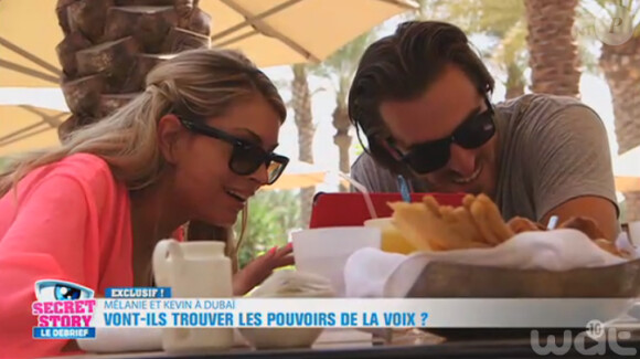 Kevin et Mélanie de Secret Story 9 : leur aventure à Dubai. Photos exclusives dévoilées dans Le Debrief, le 24 aout 2015, sur NT1