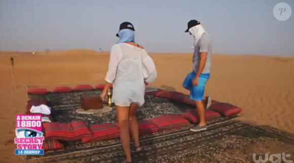 Kevin et Mélanie de Secret Story 9 : leur aventure à Dubai. Photos exclusives dévoilées dans Le Debrief, le 24 aout 2015, sur NT1