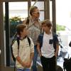 Exclusif - Kate Hudson et son fils Ryder arrivent à l'aéroport Tom Bradley à Los Angeles, pour prendre un vol international. Le 11 juin 2015  