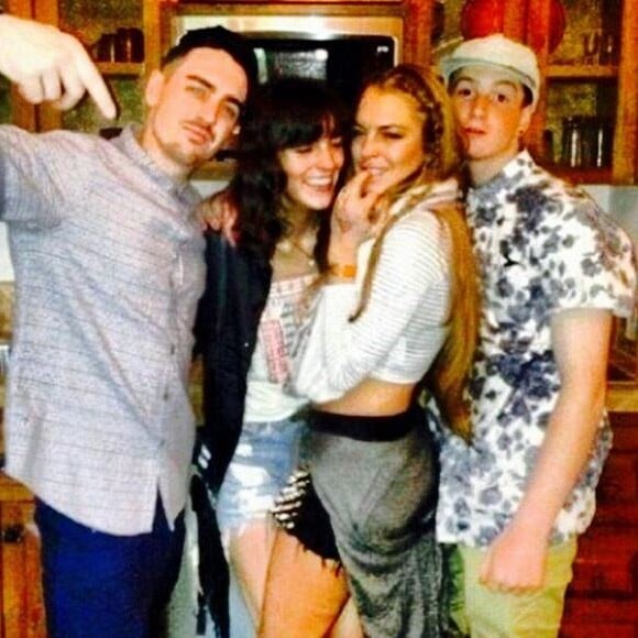 Lindsay Lohan pose avec ses frères et soeurs (Michael, Ali et Cody). Photo postée sur Instagram, le 25 août 2015