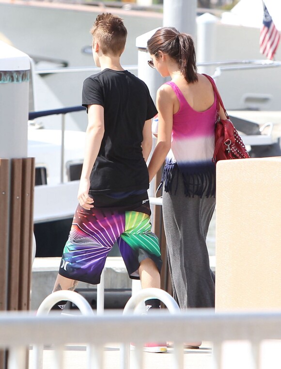 Justin Bieber et Selena Gomez en Floride, le 11 mars 2012  