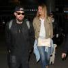 Cameron Diaz et son mari Benji Madden lors de leur arrivée à l'aéroport LAX de Los Angeles, le 31 août 2015