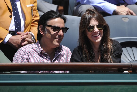 Yvan Attal, Charlotte Gainsbourg attending a French tennis Open semi-final match at the Roland Garros stadium in Paris, France, on June 6, 2014. Photo by Corinne Dubrueil/ABACAPRESS.COM07/06/2014 - Paris