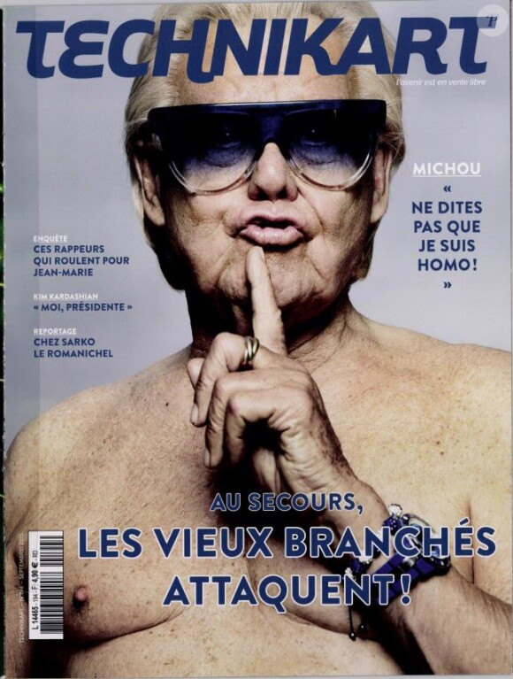 Michou en couverture du magazine Technikart. Le 3 septembre 2015.