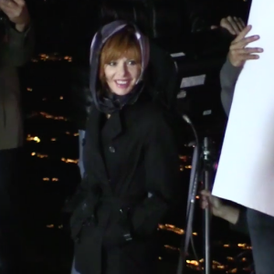 Sting et Mylène Farmer sur le tournage du clip "Stolen Car" à Paris, septembre 2015.