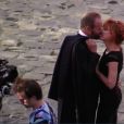 Sting et Mylène Farmer sur le tournage du clip "Stolen Car" à Paris, septembre 2015.