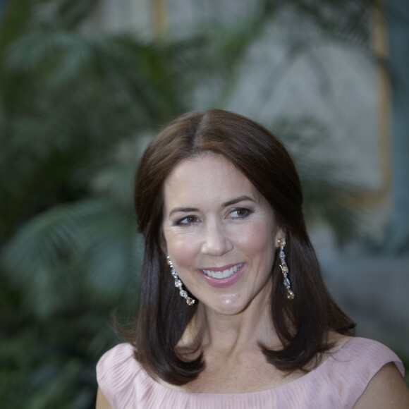 La princesse Mary de Danemark, habillée d'une robe Valentino, remettait le 2 septembre 2015 les prix de la Fondation Carlsberg lors d'une cérémonie au Glyptoket, à Copenhague.