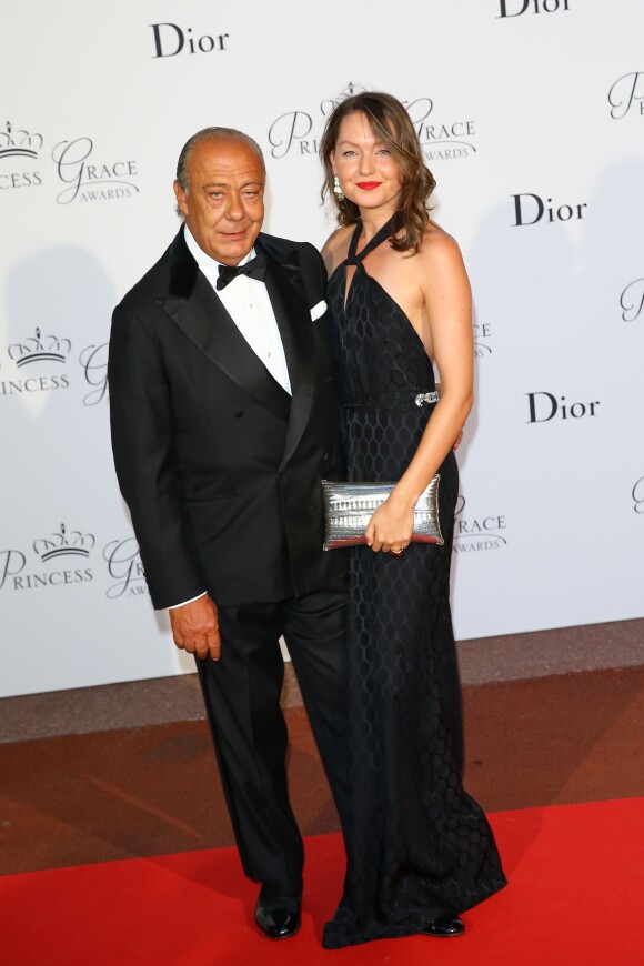 Fawaz Gruosi et sa compagne Sophie Taylor le 5 septembre 2015 au palais princier à Monaco, lors du dîner de gala de la Princess Grace Foundation - USA qui a récompensé l'acteur Robert Redford (Prix Prince Rainier III) et le réalisateur Cary Joji Fukunaga (Prix Princesse Grace).