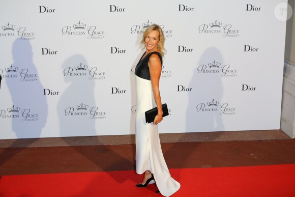 Estelle Lefébure le 5 septembre 2015 au palais princier à Monaco, lors du dîner de gala de la Princess Grace Foundation - USA qui a récompensé l'acteur Robert Redford (Prix Prince Rainier III) et le réalisateur Cary Joji Fukunaga (Prix Princesse Grace).