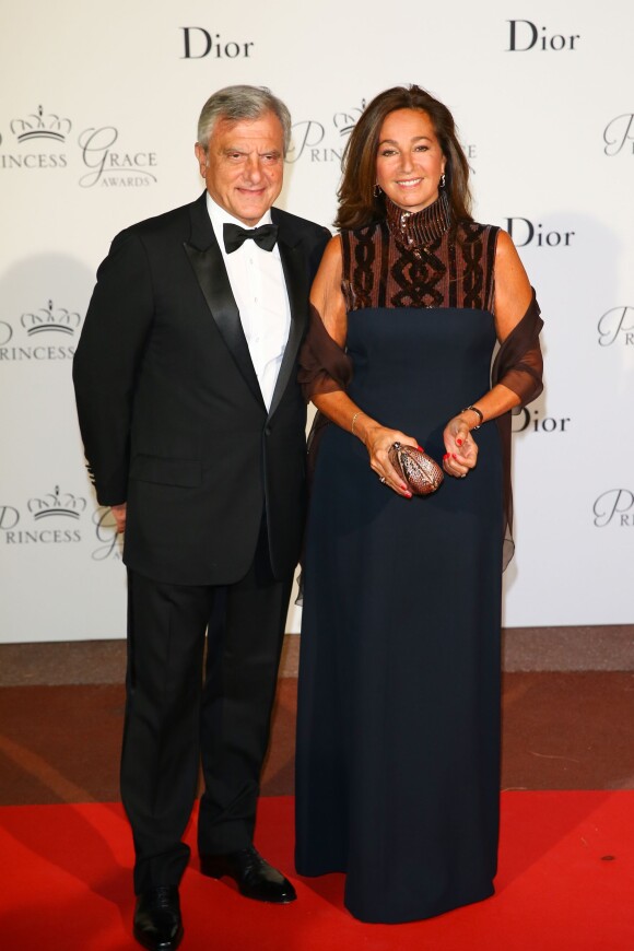 Sidney Toledano et sa femme Katia le 5 septembre 2015 au palais princier à Monaco, lors du dîner de gala de la Princess Grace Foundation - USA qui a récompensé l'acteur Robert Redford (Prix Prince Rainier III) et le réalisateur Cary Joji Fukunaga (Prix Princesse Grace).