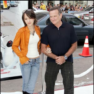 Zelda Williams et son père Robin Williams à la première de Happy Feet à Hollwyood, le 12 novembre 2006