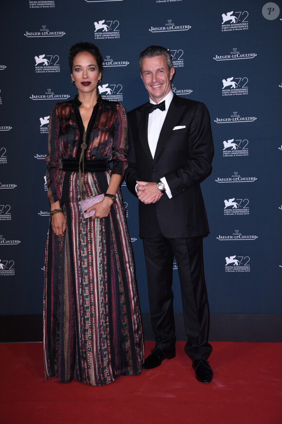 Carmen Chaplin et Daniel Riedo (PDG de Jaeger-LeCoultre) assistent à la soirée Jaeger-LeCoultre en marge de la 72e Mostra de Venise, à l'hôtel Excelsior. Venise, le 7 septembre 2015.