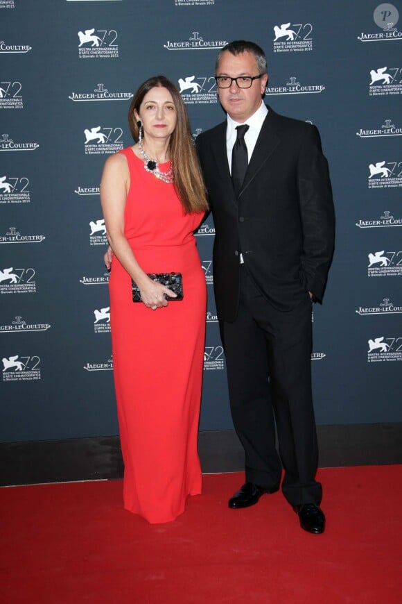 Luca Dini (rédacteur en chef Vanity Fair Italia) et son épouse assistent à la soirée Jaeger-LeCoultre en marge de la 72e Mostra de Venise, à l'hôtel Excelsior. Venise, le 7 septembre 2015.