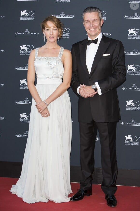 Cristiana Capotondi et Daniel Riedo assistent à la soirée Jaeger-LeCoultre en marge de la 72e Mostra de Venise, à l'hôtel Excelsior. Venise, le 7 septembre 2015.