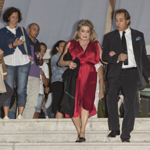 Catherine Deneuve assiste à la soirée Jaeger-LeCoultre en marge de la 72e Mostra de Venise, à l'hôtel Excelsior. Venise, le 7 septembre 2015.