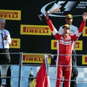 Sebastian Vettel après avoir terminé second du Grand Prix d'Italie à Monzale 6 septembre 2015