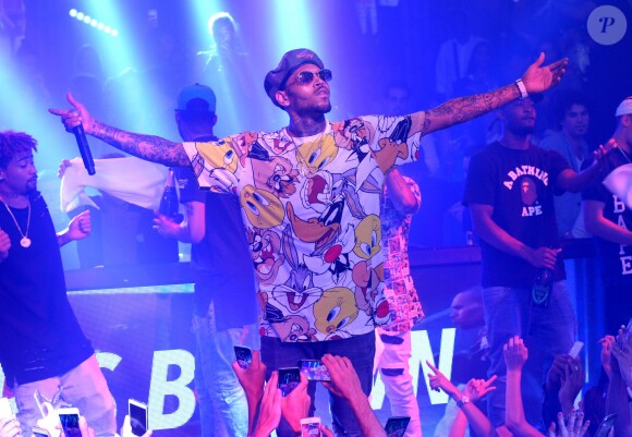 Exclusif - Chris Brown au Gotha à Cannes, le 30 juillet 2015.