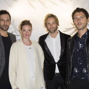 Simon Buret, Olivier Coursier du groupe Aaron, Kate Moran et Andy Gillet - Soirée d'inauguration du Musée Ephémère Chaumet, Place Vendôme à Paris le 12 septembre 2015.12/09/2015 - Paris