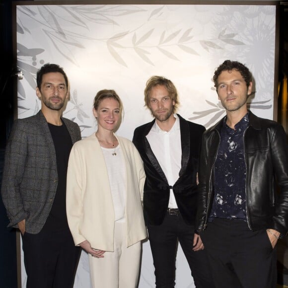 Simon Buret, Olivier Coursier du groupe Aaron, Kate Moran et Andy Gillet - Soirée d'inauguration du Musée Ephémère Chaumet, Place Vendôme à Paris le 12 septembre 2015.12/09/2015 - Paris