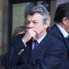 Jean-Louis Borloo à la sortie des obsèques de Patrice Dominguez en la basilique Sainte Clotilde à Paris le 16 avril 2015