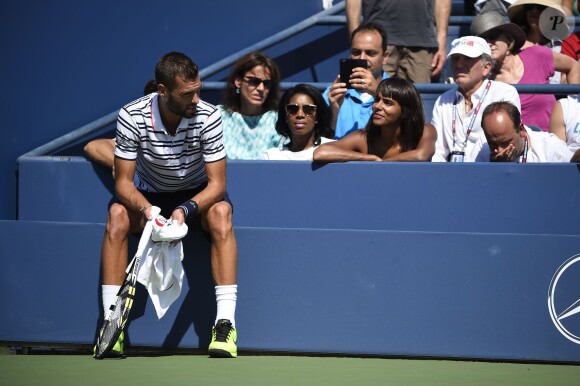 Shy'm et Benoît Paire lors du huitième de finale du Français à l'US Open à l'USTA Billie Jean King National Tennis Center de Flushing dans le Queens à New York le 6 septembre 2015