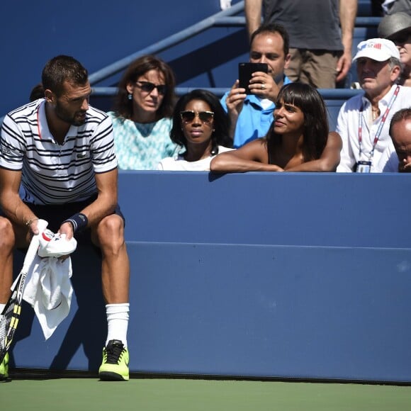 Shy'm et Benoît Paire lors du huitième de finale du Français à l'US Open à l'USTA Billie Jean King National Tennis Center de Flushing dans le Queens à New York le 6 septembre 2015