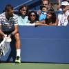 Benoît Paire et Shy'm lors du huitième de finale du Français à l'USTA Billie Jean King National Tennis Center de Flushing dans le Queens à New York le 6 septembre 2015
