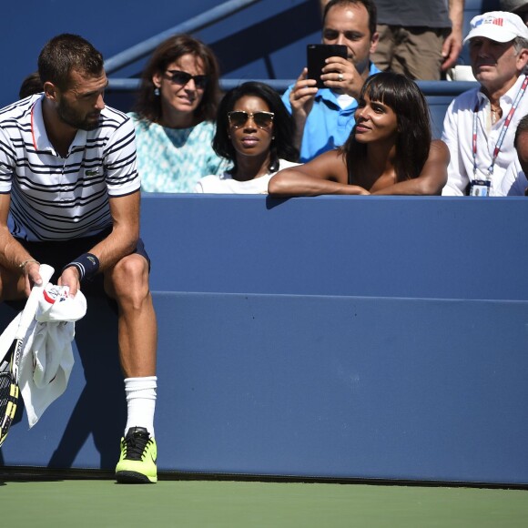 Benoît Paire et Shy'm lors du huitième de finale du Français à l'USTA Billie Jean King National Tennis Center de Flushing dans le Queens à New York le 6 septembre 2015