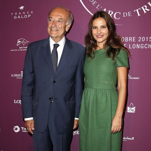 Bertrand Bélinguier (président de France Galop), Virginie Ledoyen - Soirée de lancement du Qatar Prix de l'Arc de Triomphe 2015, le Championnat du Monde des Pur-Sang à l'Arc de Triomphe à Paris, le 15 septembre 2015.