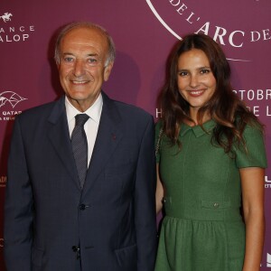 Bertrand Bélinguier (président de France Galop), Virginie Ledoyen - Soirée de lancement du Qatar Prix de l'Arc de Triomphe 2015, le Championnat du Monde des Pur-Sang à l'Arc de Triomphe à Paris, le 15 septembre 2015.