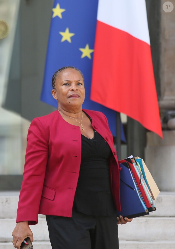 Christiane Taubira - Sortie du conseil des ministres, au palais de l'Elysée, à Paris, le 2 septembre 2015.