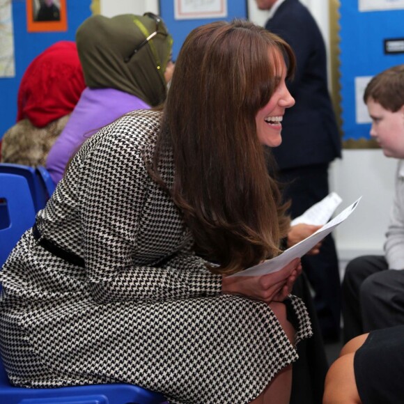 Kate Middleton, duchesse de Cambridge, en visite au centre Anna Freud à Londres le 17 septembre 2015.