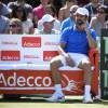 Arnaud Clément lors du match entre Andy Murray et Gilles Simon en quart de finale de la Coupe Davis entre la France et la Grande-Bretagne, au Queens Club de Londres, le 19 juillet 2015