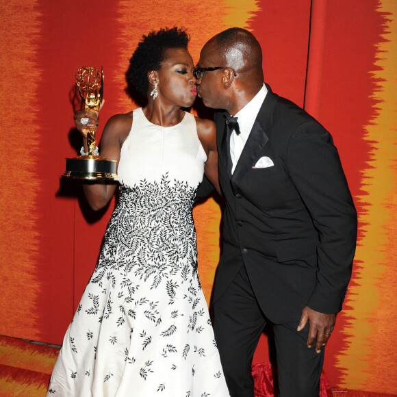 Viola Davis et son époux à la soirée HBO après la 67e cérémonie des Emmy Awards à Los Angeles, le 20 setpembre 2015.