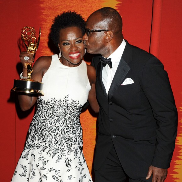 Viola Davis et son époux à la soirée HBO après la 67e cérémonie des Emmy Awards à Los Angeles, le 20 setpembre 2015.