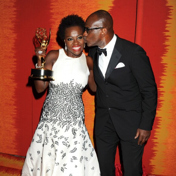 Viola Davis et son époux à la soirée HBO après la 67e cérémonie des Emmy Awards à Los Angeles, le 20 setpembre 2015.