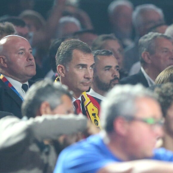 Le roi Felipe VI d'Espagne le 20 septembre 2015 lors de la victoire de l'Espagne contre la Lituanie en finale de l'Euro 2015 de basket au stade Pierre-Mauroy de Villeneuve d'Ascq.