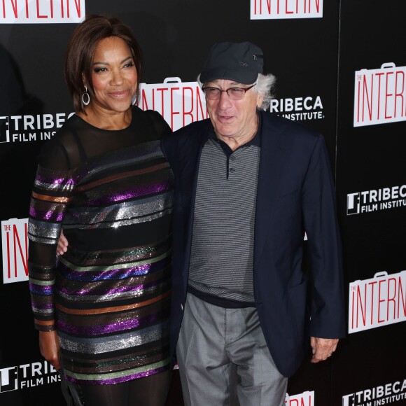 Robert De Niro et sa femme Grace Hightower - Avant-première de 'The Intern' au Ziegfeld Theatre à New York, le 21 septembre 2015