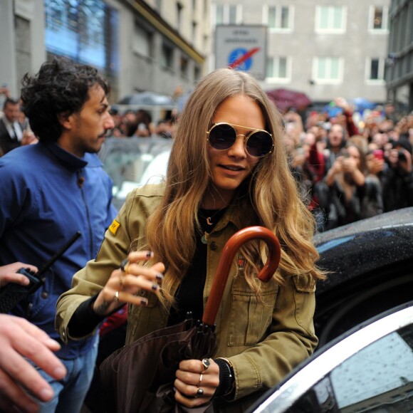 Cara Delevingne et Kate Moss à Milan lors de l'inauguration de la boutique Mango le 23 septembre 2015