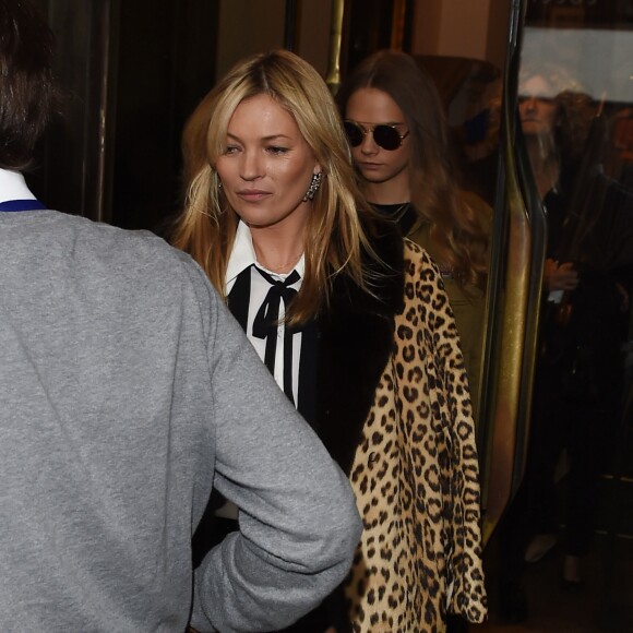 Cara Delevingne et Kate Moss à Milan lors de l'inauguration de la boutique Mango le 23 septembre 2015