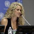 Conférence de presse de Shakira a l'ONU le 22 septembre 2015 à New York