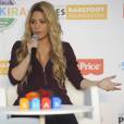 Shakira, enceinte, présente la nouvelle collection de Fisher Price à Barcelone. Le 27 octobre 2014