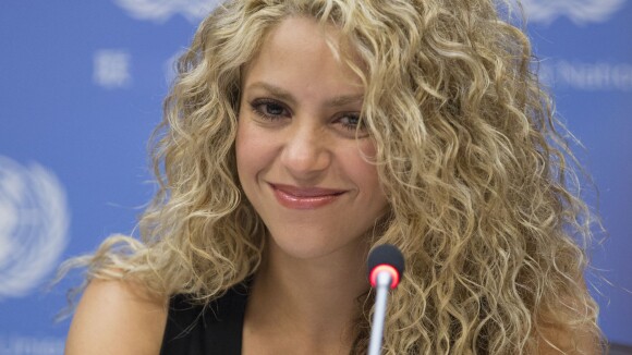 Shakira donne une conférence de presse aux Nations Unies le 22 septembre 2015