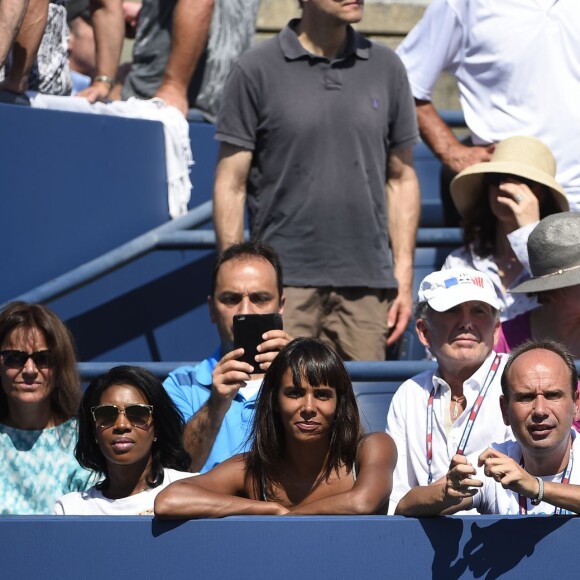 Shy'm sous le charme de Benoît Paire, à moins que ce ne soit l'inverse, lors du huitième de finale du Français à l'US Open à l'USTA Billie Jean King National Tennis Center de Flushing dans le Queens à New York le 6 septembre 2015